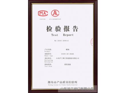 蝶閥檢驗(yàn)報告
